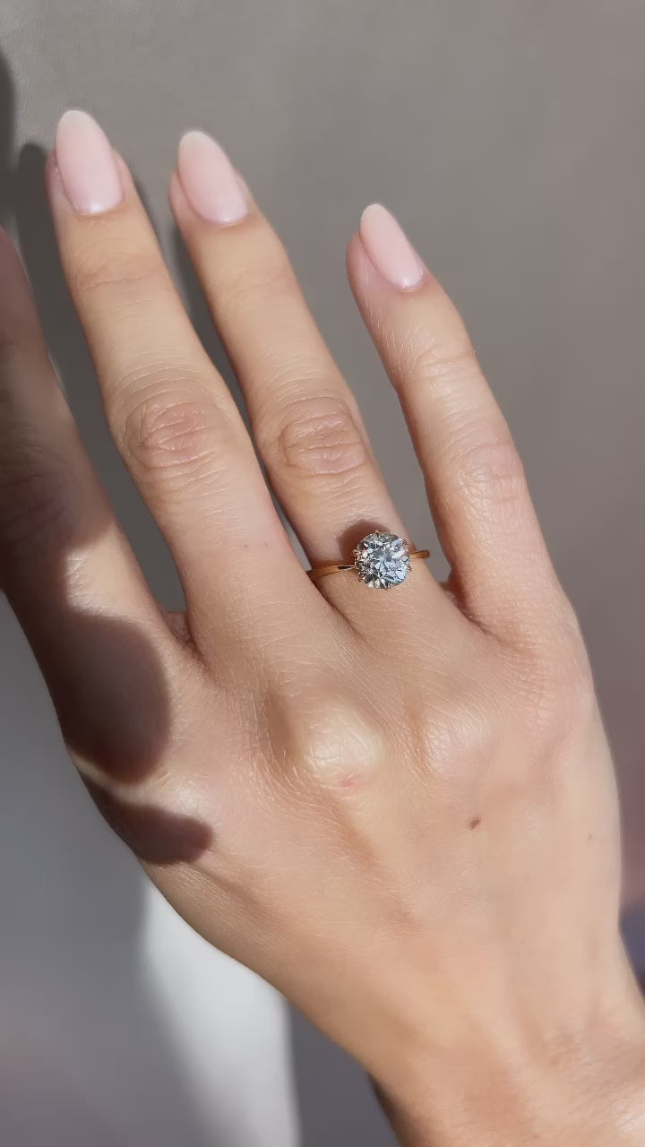 g-h-i color, vs clarity diamond in yellow gold setting