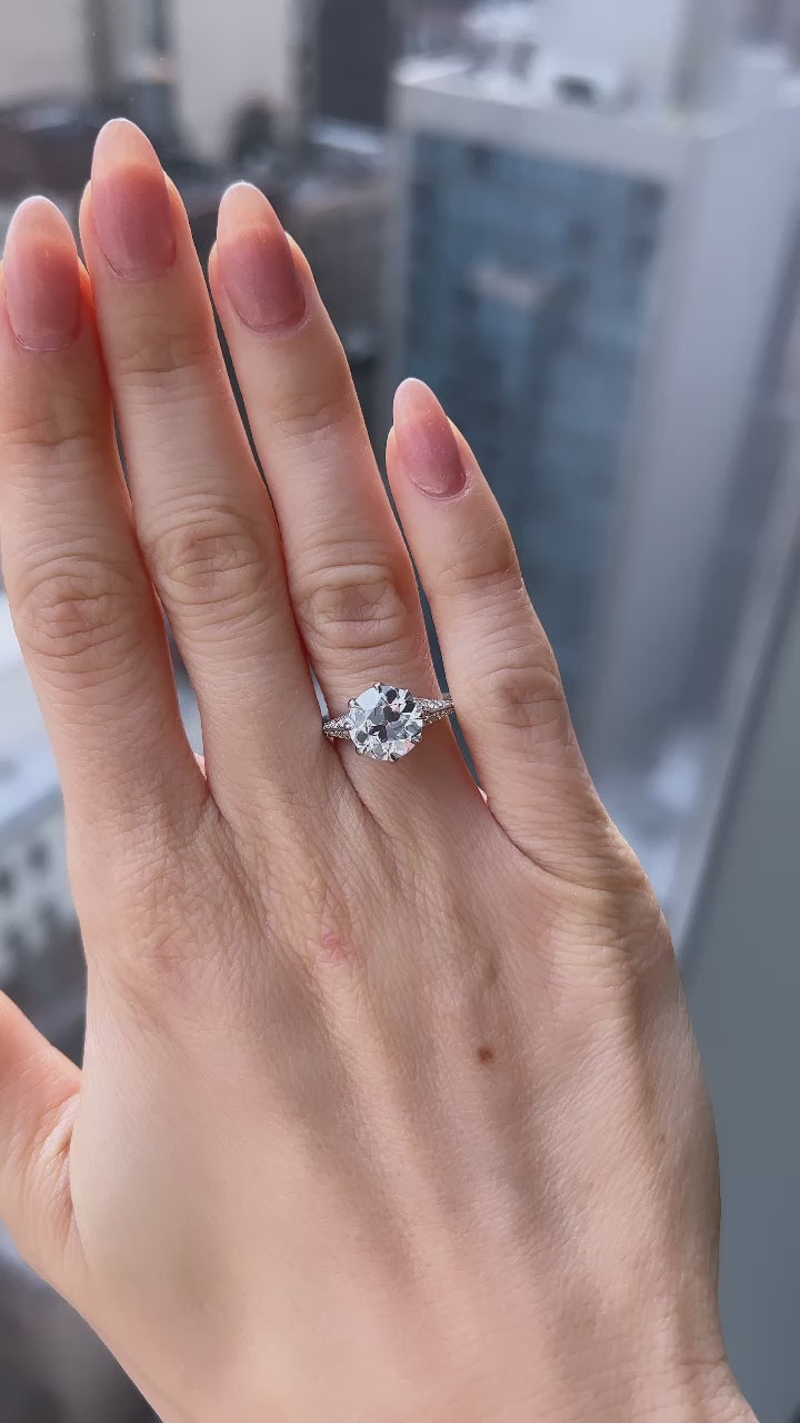 d-e-f color, f-if clarity diamond in platinum setting