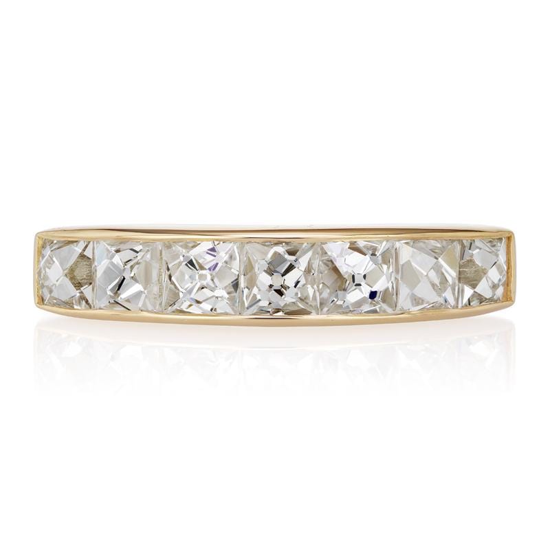 Channel Set 7 French Cut Diamond Engagement Ring