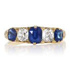 Vintage Diamond & Sapphire Ring - Late Victorian Era