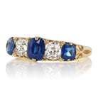 Vintage Diamond & Sapphire Ring - Late Victorian Era