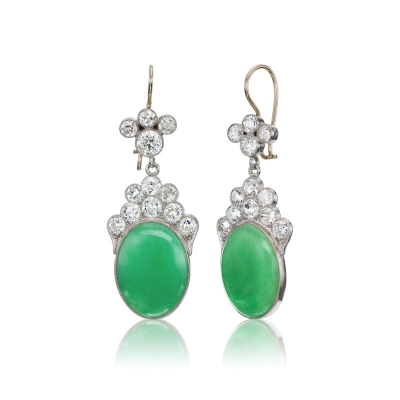 Jade + Diamond earrings