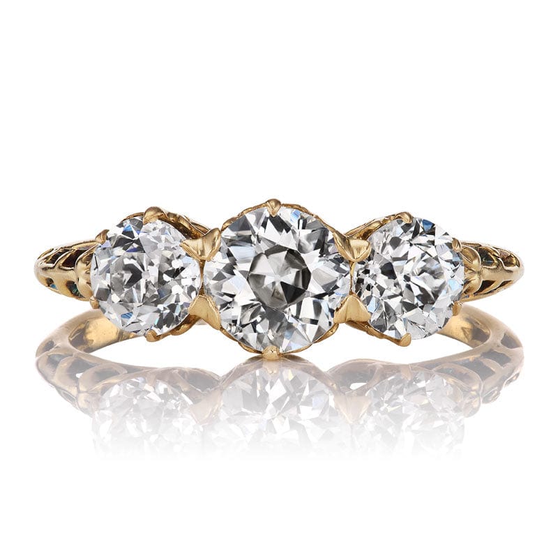 Vintage Three Stone Old Euro Ring