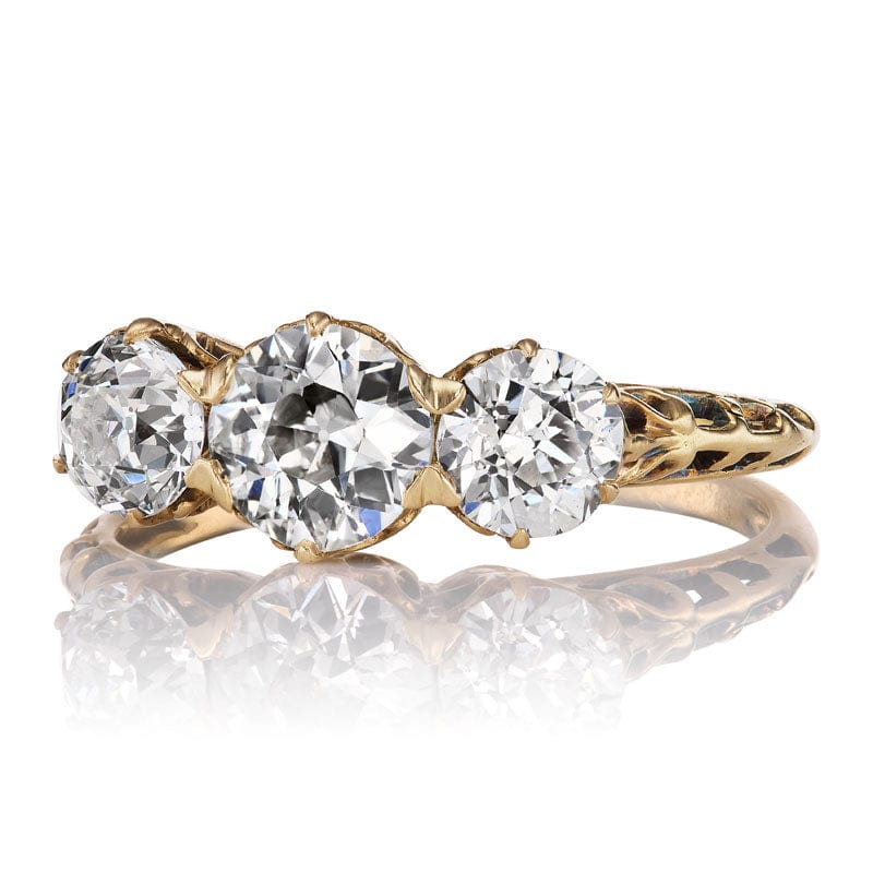 Vintage Three Stone Old Euro Ring