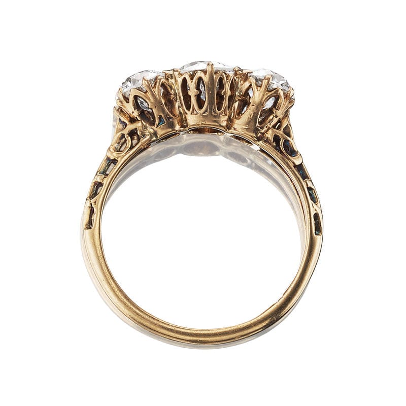 Vintage Three Stone Old Euro Ring