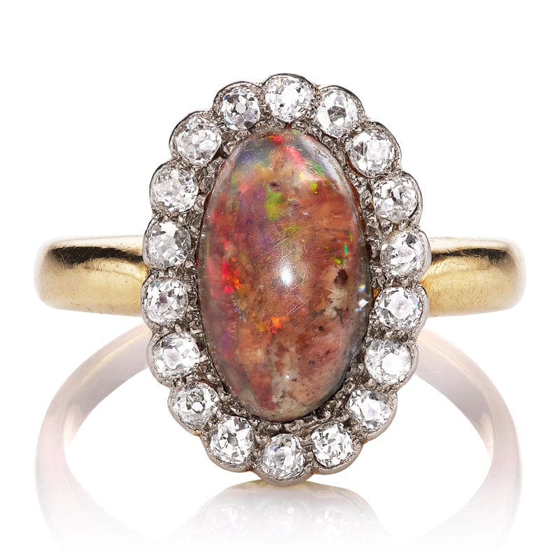 Vintage Opal and Diamond Cocktail Ring