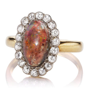 Vintage Opal and Diamond Cocktail Ring