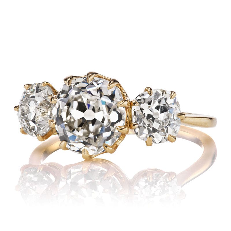 Unique 2 carat Three Stone Engagement Ring