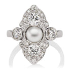 Edwardian Pearl & Diamond Vintage Engagement Ring