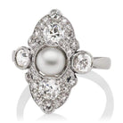 Edwardian Pearl & Diamond Vintage Engagement Ring