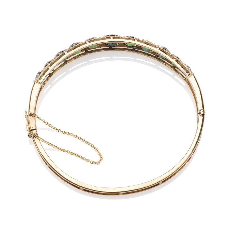 No-Heat Green Sapphire Bangle
