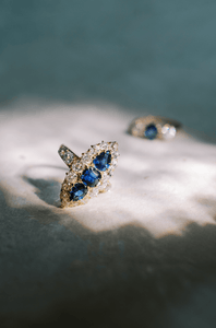 Vintage Pear Cut Sapphire Diamond Ring