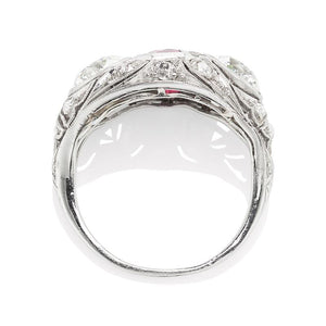 Edwardian Bezel Set Ruby & Diamond Engagement Ring