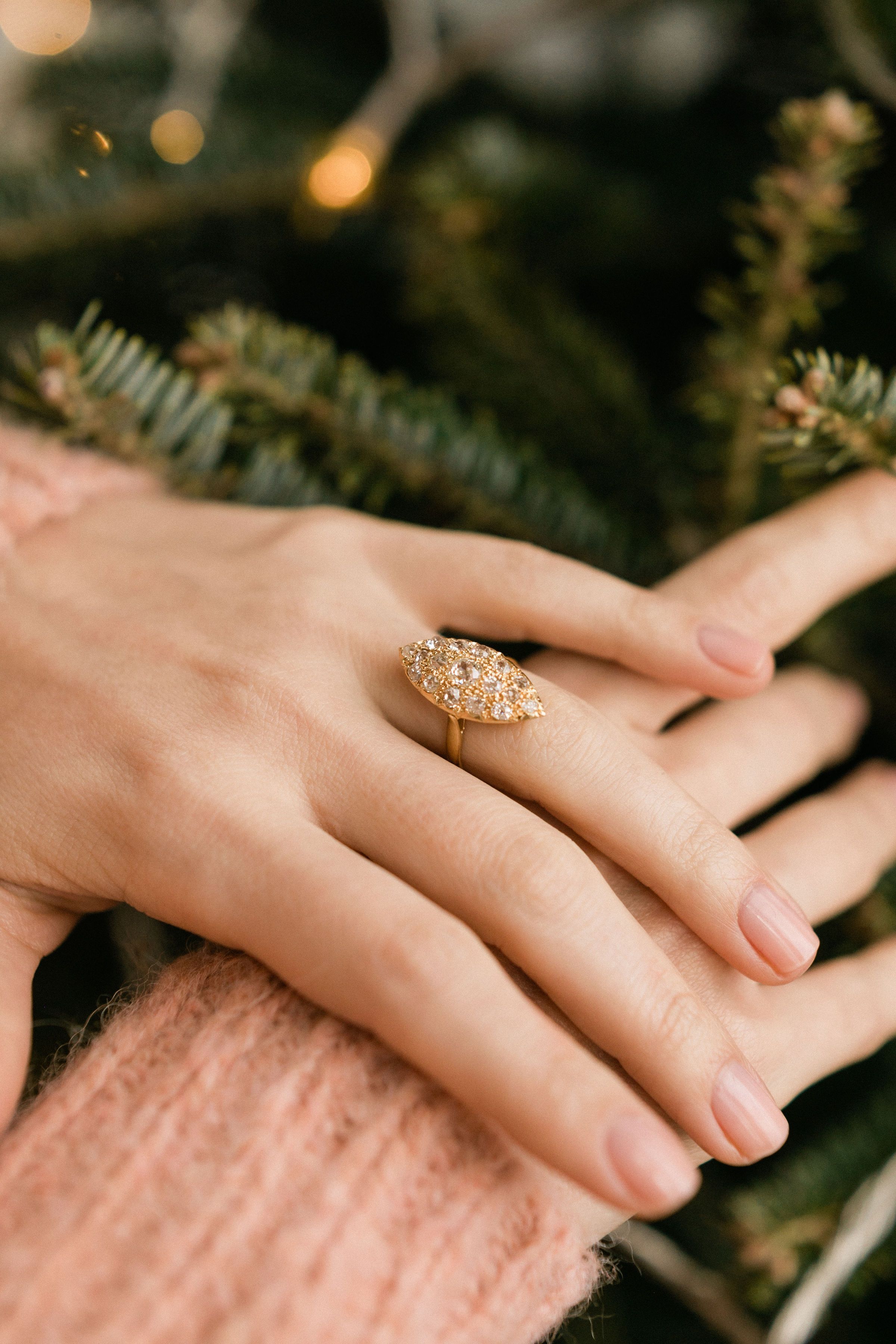 Old Mine Cut Cocktail Ring