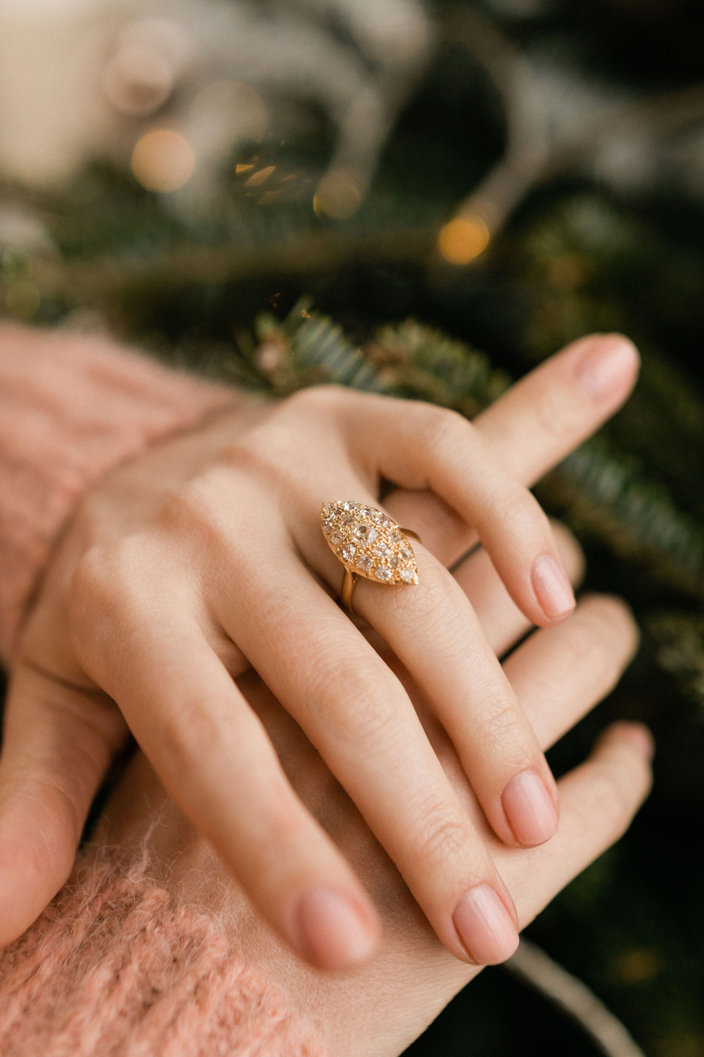 Old Mine Cut Cocktail Ring