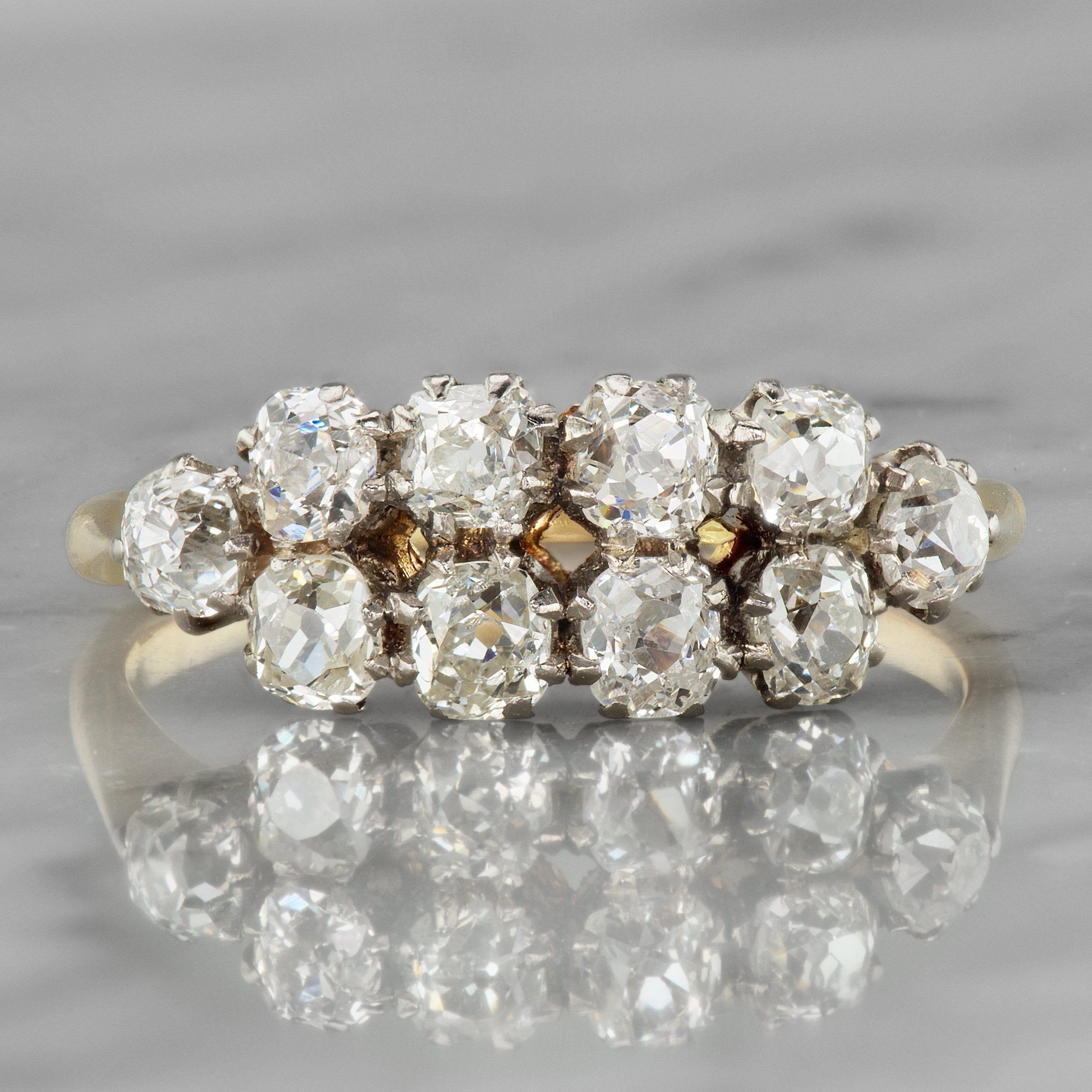 Old Mine Cut Diamond Band