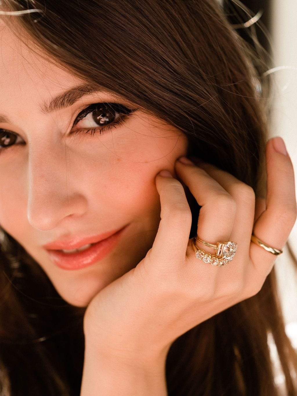 Old Mine Cut Diamond Band