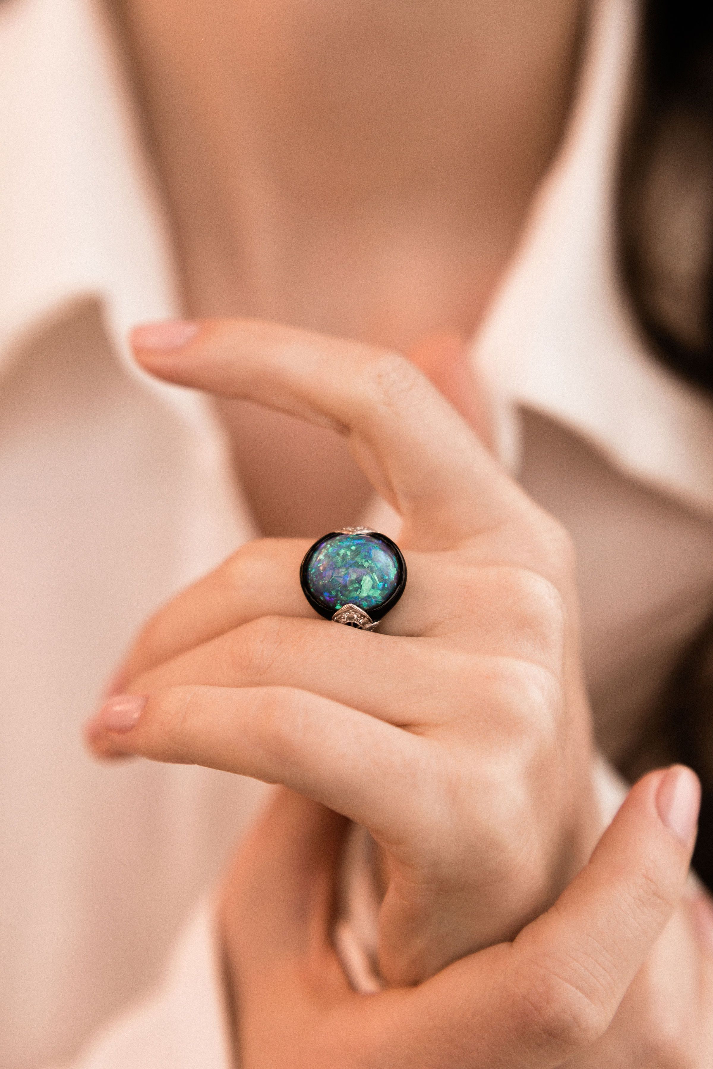 Opal Cocktail Ring Vintage Opal Cocktail Ring