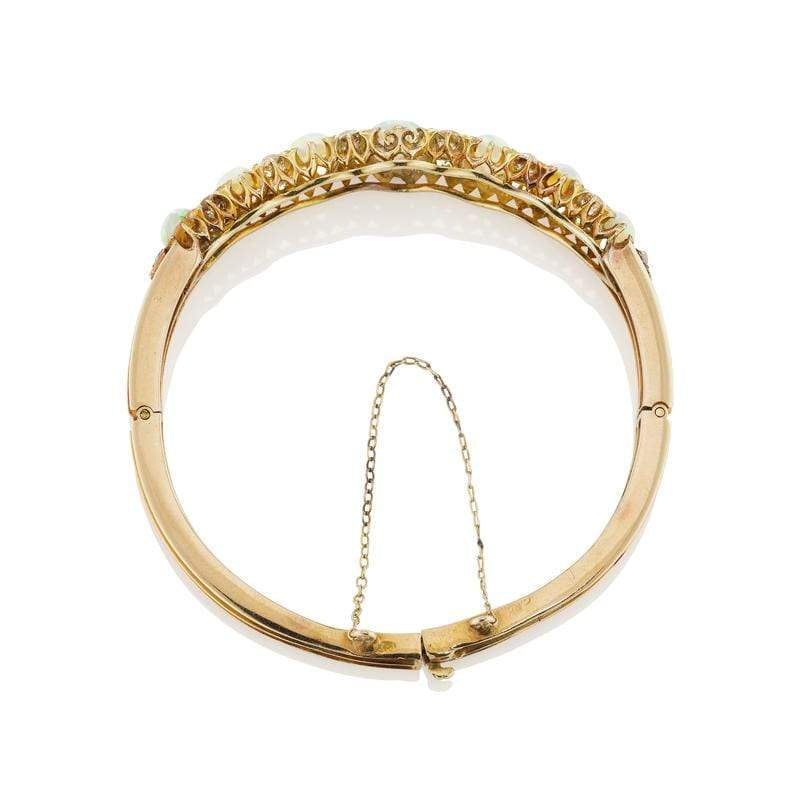 Opal + Diamond Bangle Bracelet