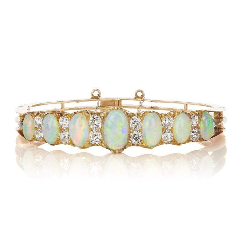 Opal + Diamond Bangle Bracelet