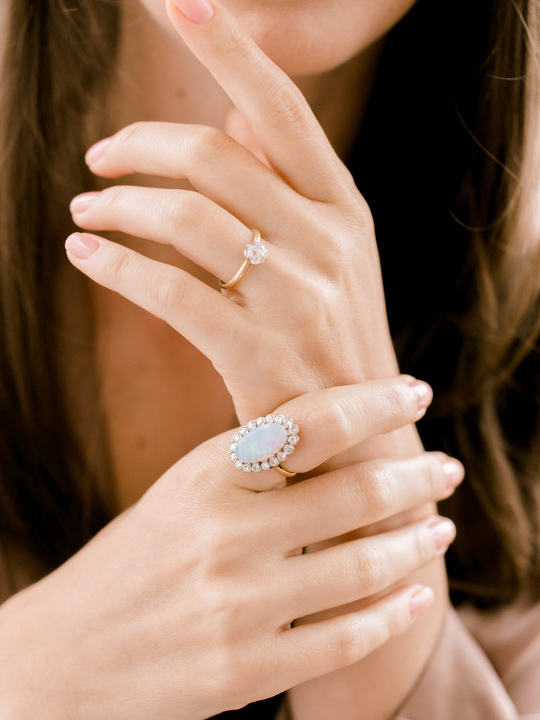 Opal + Diamond Ring