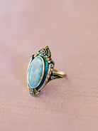 Art Nouveau Opal & Diamond Cocktail Ring