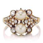 Victorian Pearl Toi et Moi Ring