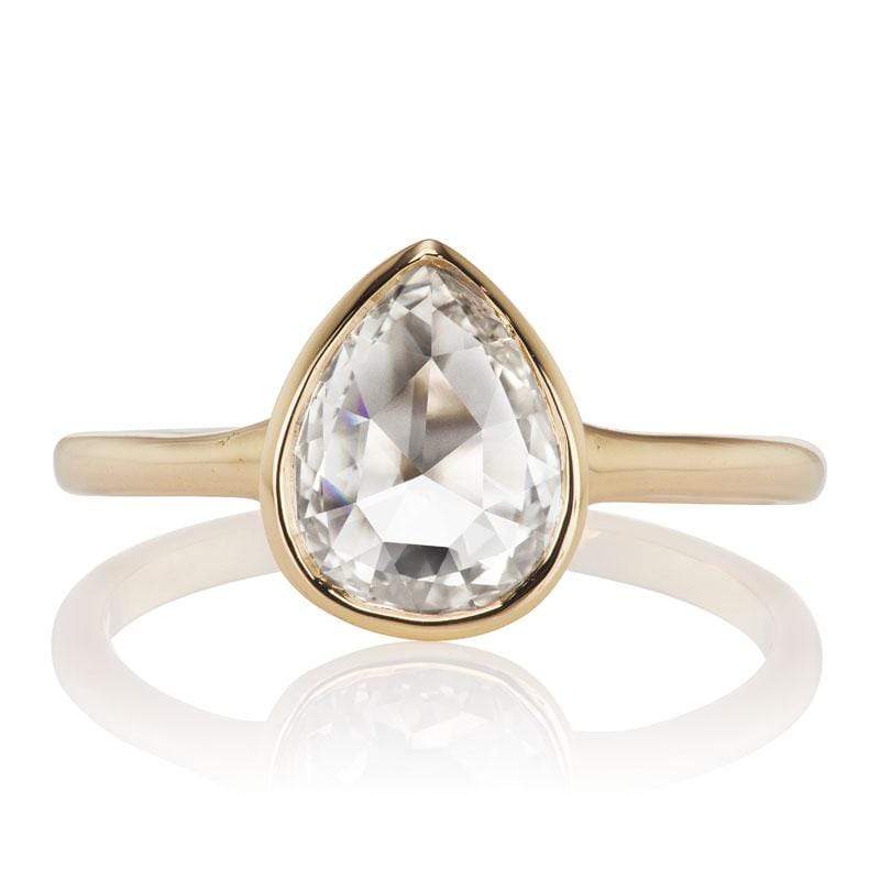 Ring 1.09ct Pear Rose cut diamond