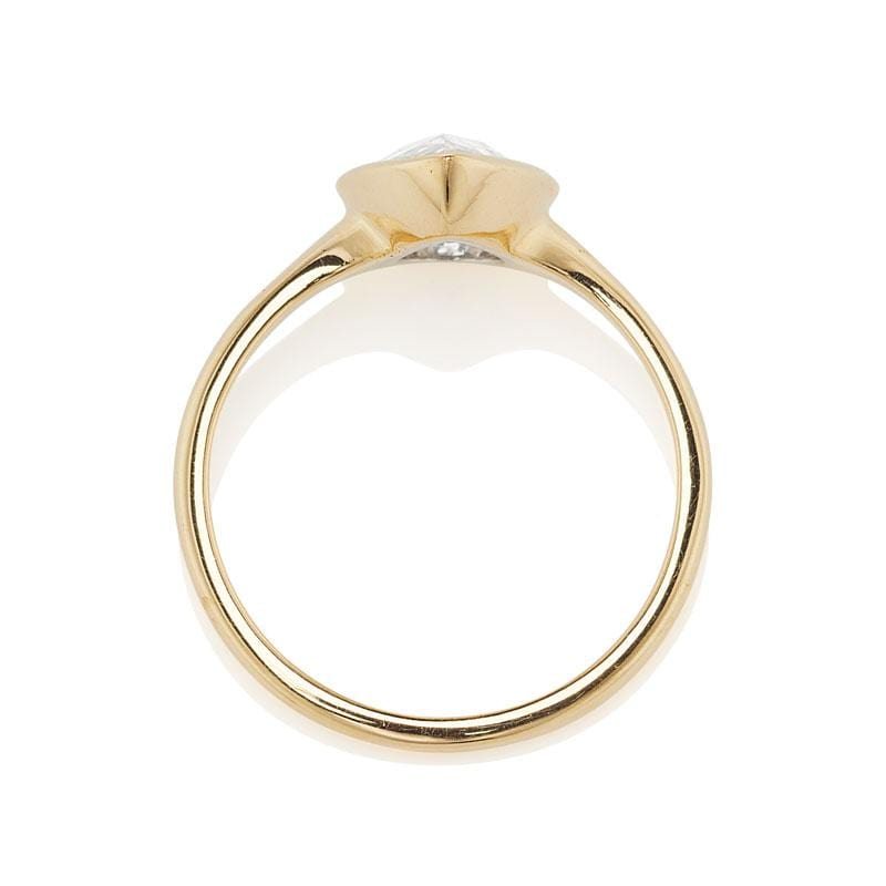 Ring 1.09ct Pear Rose cut diamond