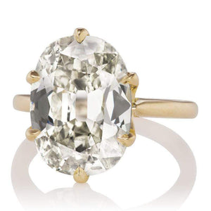 6.82-Carat Antique Style Cushion Cut Champagne Diamond Ring