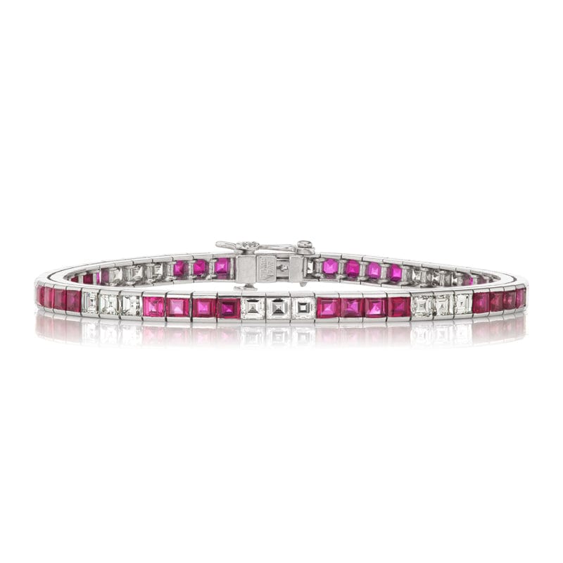 Ruby + Diamond Tennis Bracelet Bracelet