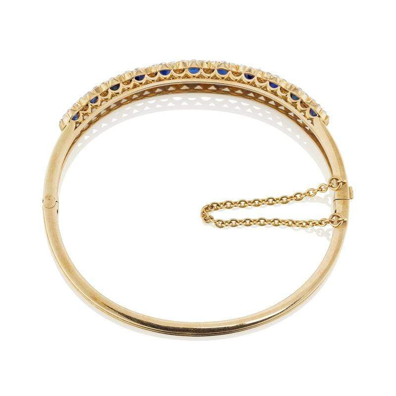 Sapphire + Diamond Bangle Bracelet