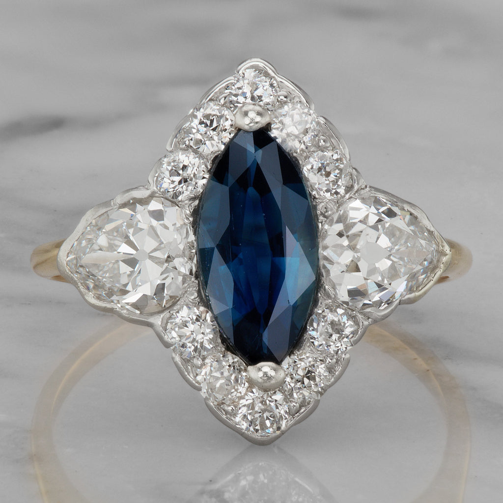Sapphire + Diamond Ring