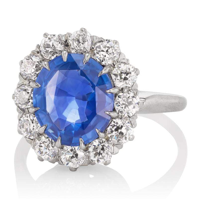 Sapphire Halo Ring Ring