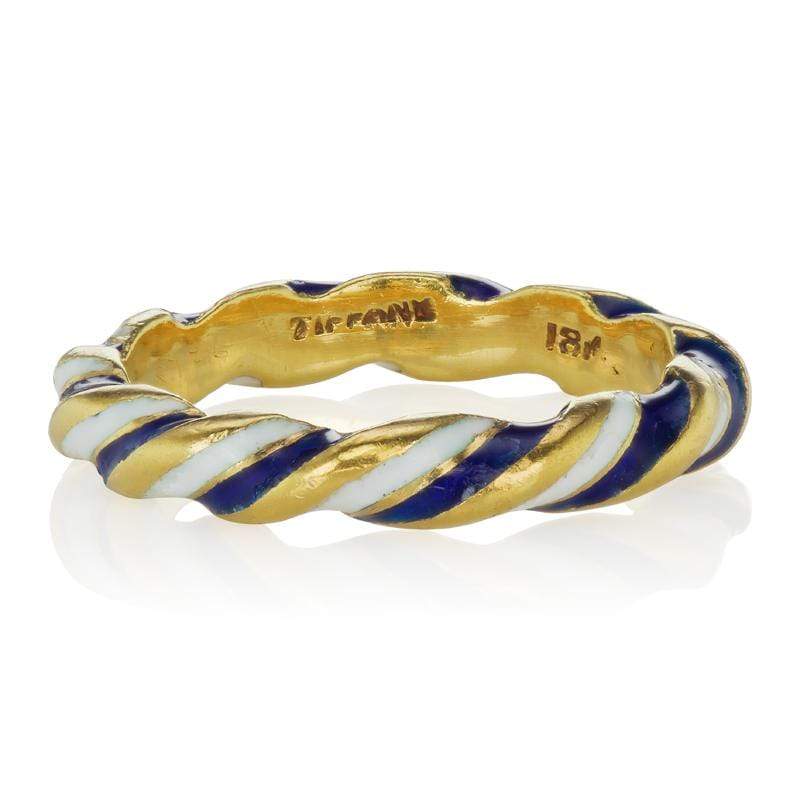 Vintage Tiffany & Co Wedding Band - Gold, Blue & White | Victor Barbone