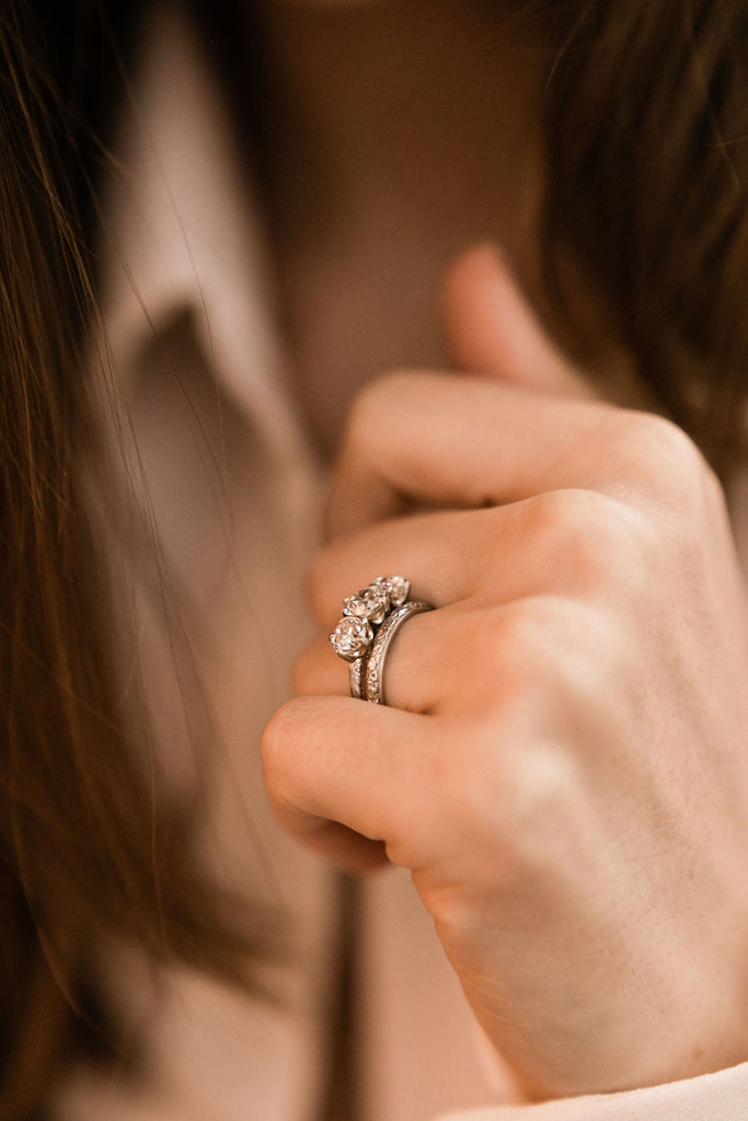 Tiffany & Co. Platinum Three Stone Engagement Ring