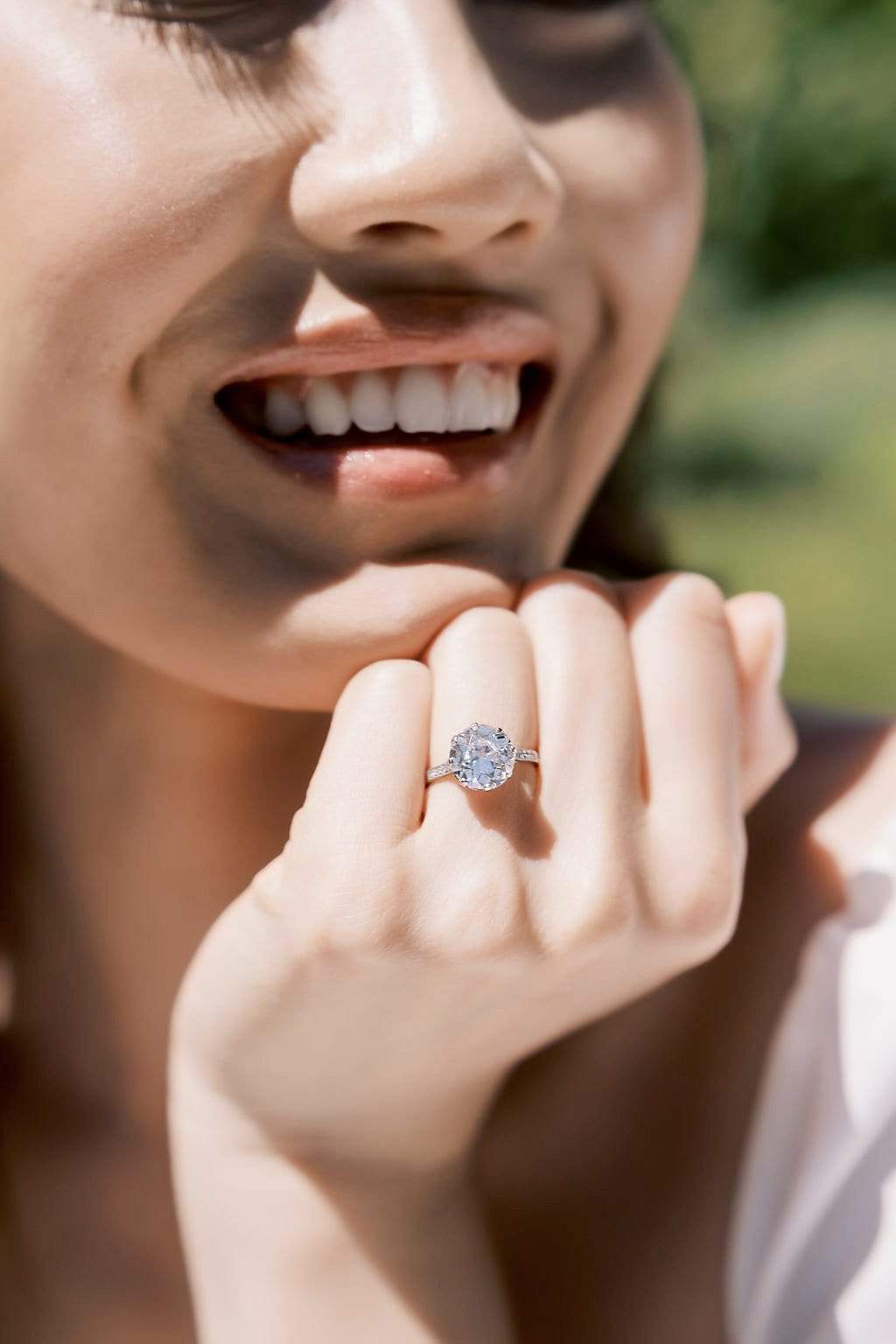 j-k-l color, vs clarity diamond in platinum setting