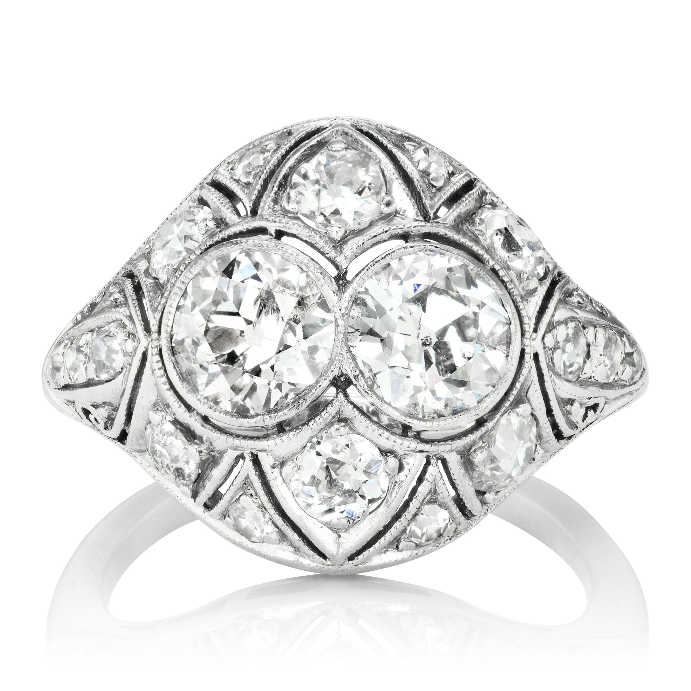 Intricate Diamond Engagement Ring Circa 1915 | Victor Barbone