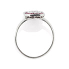 Unique Toi et Moi Diamond & Ruby Halo Vintage Engagement Ring