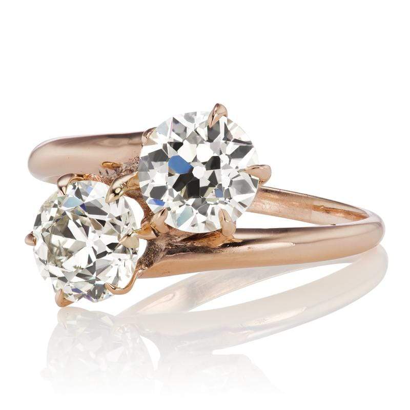 10kt Yellow Gold Toi et Moi Diamond Engagement Ring