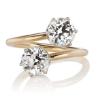 Toi et Moi Style Diamond Ring in a Platinum Basket