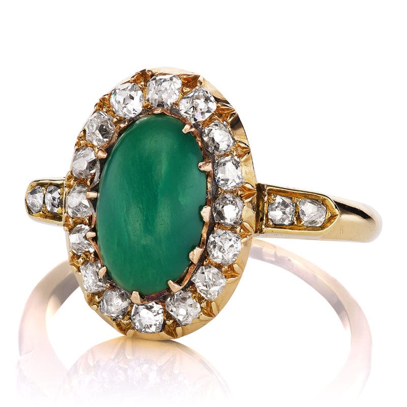 Victorian Diamond and Turquoise Cluster Ring