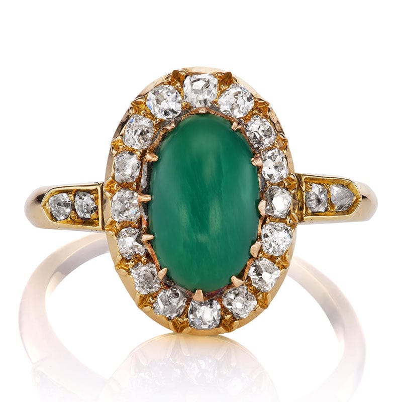 Victorian Diamond and Turquoise Cluster Ring