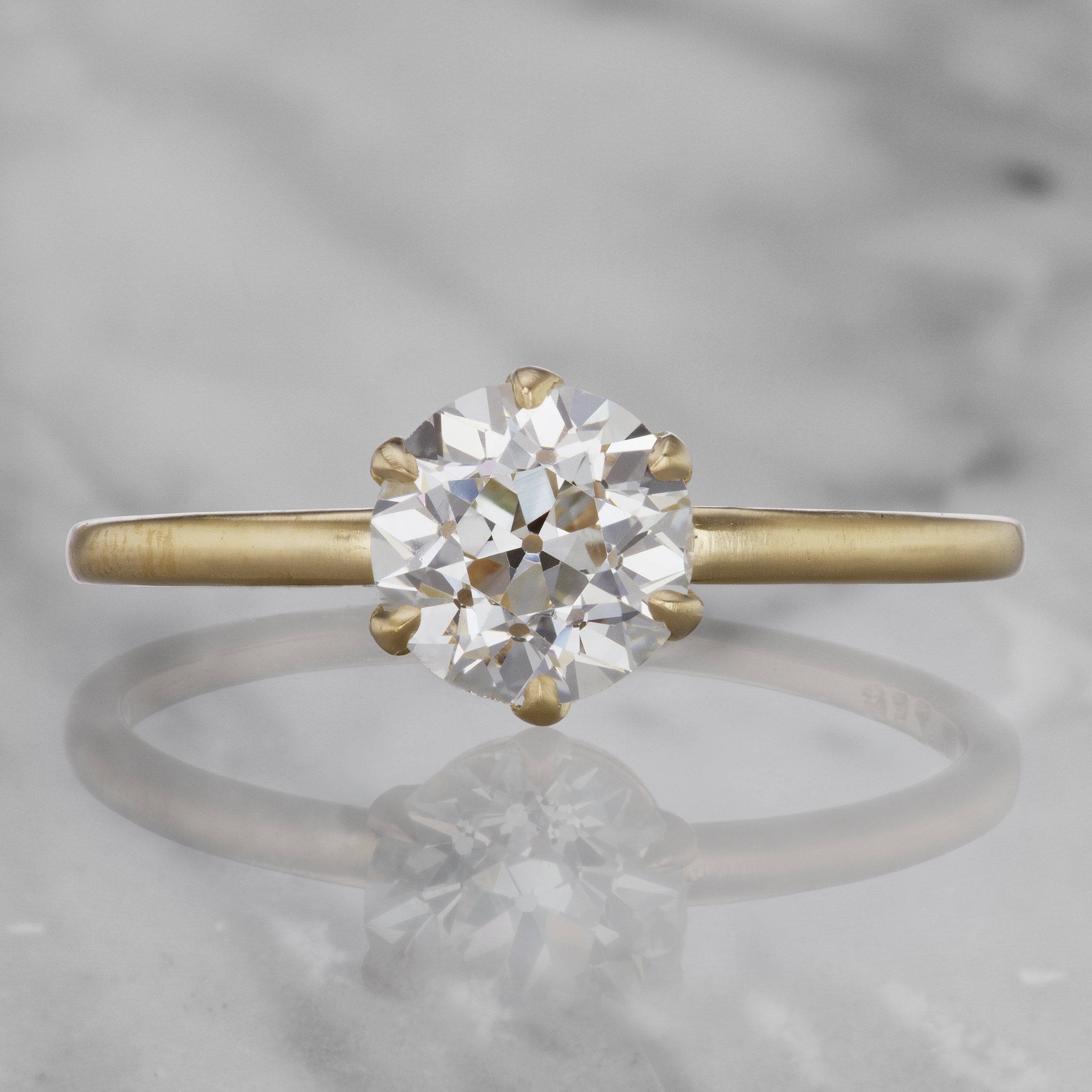 Yellow Gold Vintage Style Engagement Ring | Victor Barbone