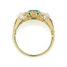 Low Profile Emerald & Diamond Engagement Ring