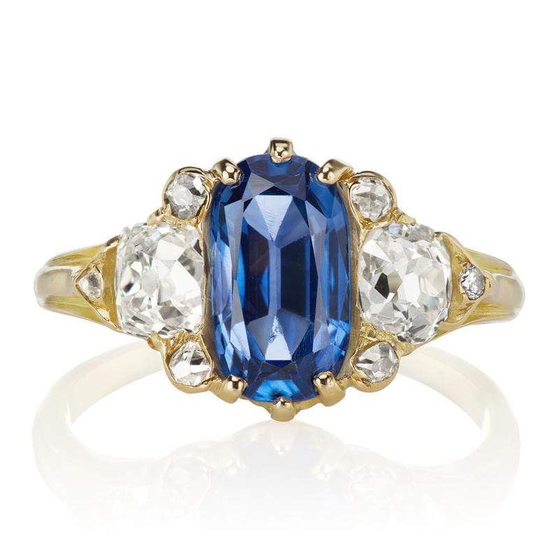 Antique Color Change Sapphire and Diamond Ring