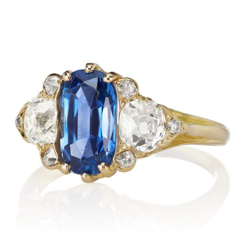 Antique Color Change Sapphire and Diamond Ring