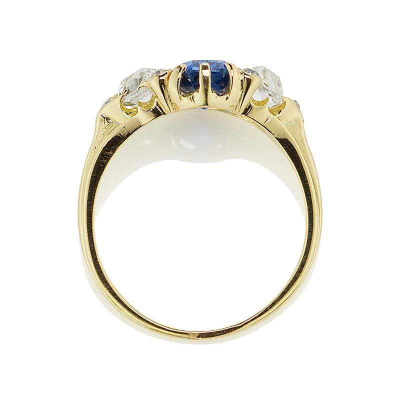 Antique Color Change Sapphire and Diamond Ring