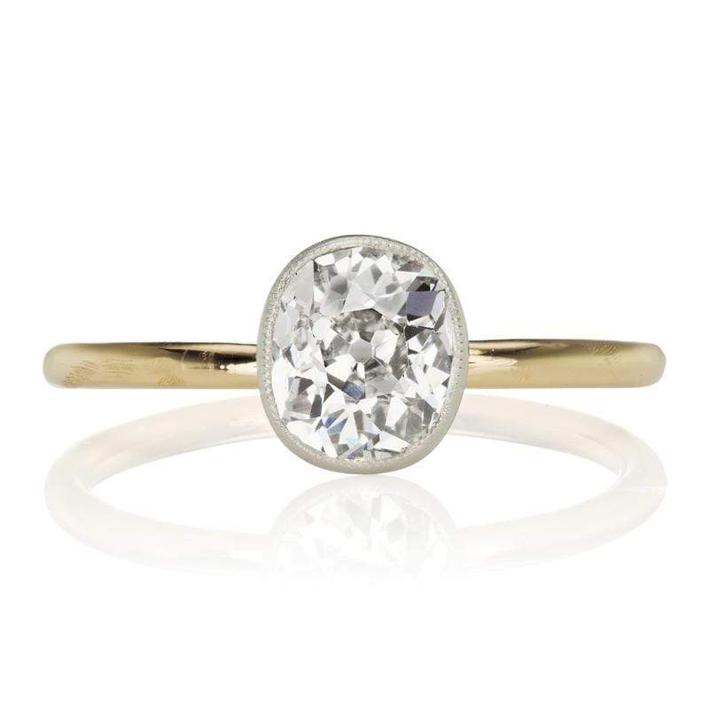 Two Tone Bezel Set Solitaire Engagement Ring