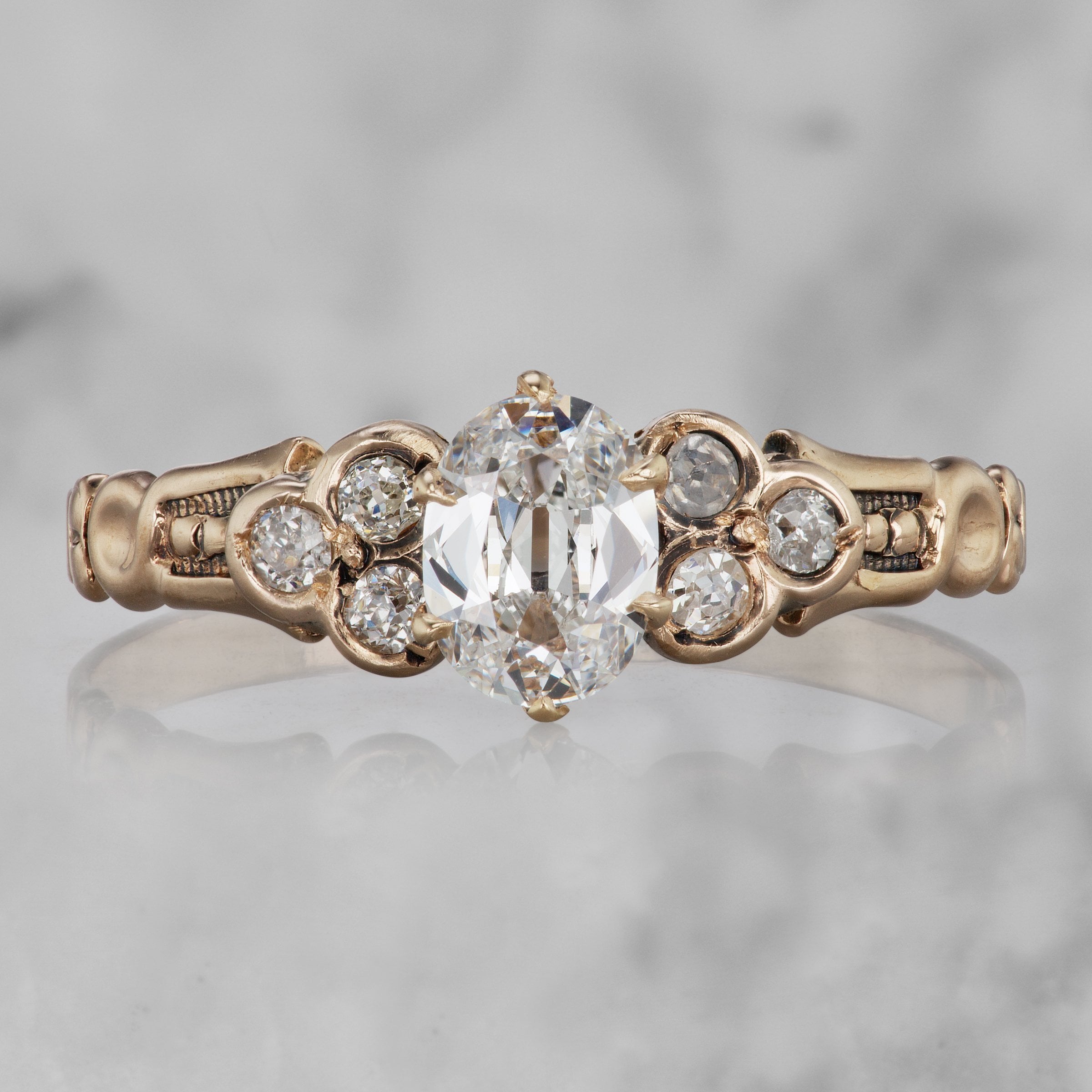 Antique Oval Cut Engagement Ring Circa 1890 | Victor Barbone